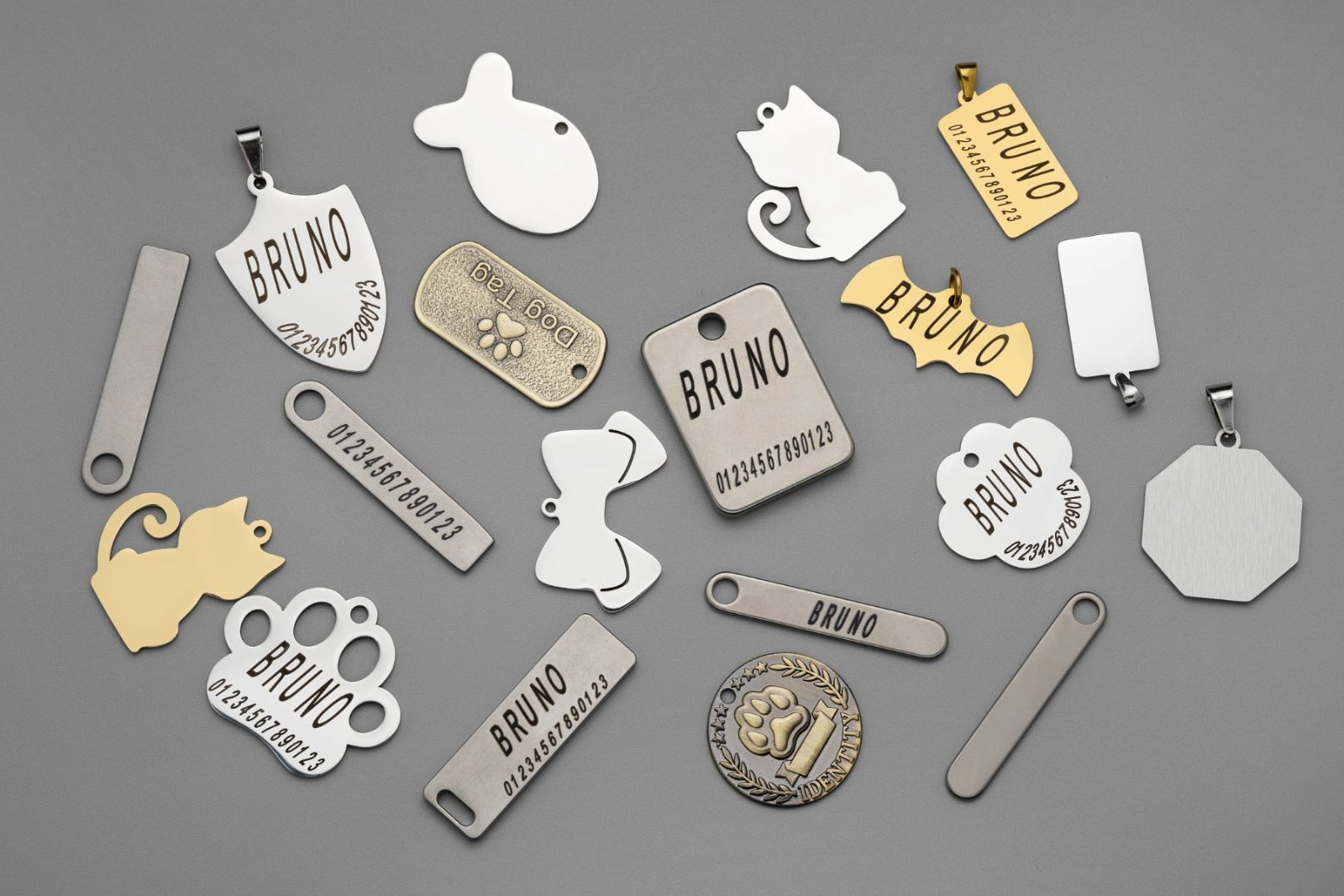 Engraved pet tags layout
