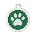 Custom Green Paw Print Pet ID Tag