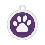 Custom Purple Paw Print Pet ID Tag