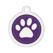 Custom Purple Paw Print Pet ID Tag