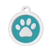Custom Blue Paw Print Pet ID Tag