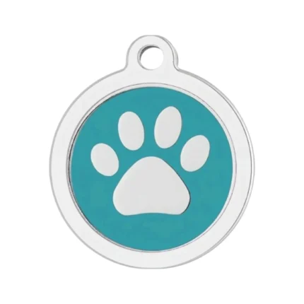 Blue paw print pet ID tag