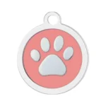 Custom Pink Paw Print Pet ID Tag