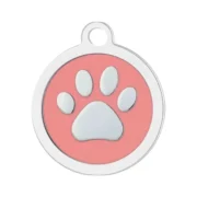 Custom Pink Paw Print Pet ID Tag