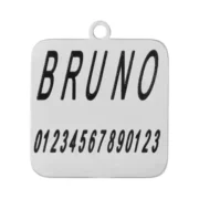 Custom Square Silver Unisex Pendant - Image 2