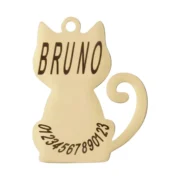 Custom Gold Tone Cat Shape ID Tag - Image 2
