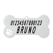Custom Silver Bone Pet ID Tag (M) - Image 2