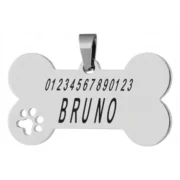 Custom Silver Bone Pet ID Tag (L) - Image 2