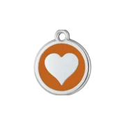 Orange Heart Pet ID Tag