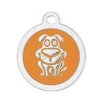 Custom Orange Round Dog ID Tag