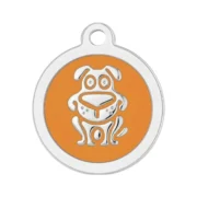Custom Orange Round Dog ID Tag