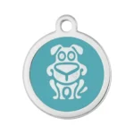 Custom Blue Round Dog ID Tag