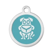 Custom Blue Round Dog ID Tag