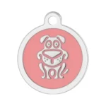 Custom Pink Round Dog ID Tag