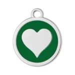 Custom Green Heart Print Pet ID Tag