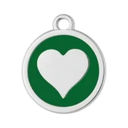 Custom Green Heart Print Pet ID Tag