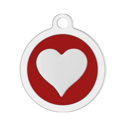 Red heart print pet ID tag