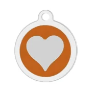 Custom Orange Heart Print Pet ID Tag