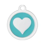 Custom Blue Heart Print Pet ID Tag