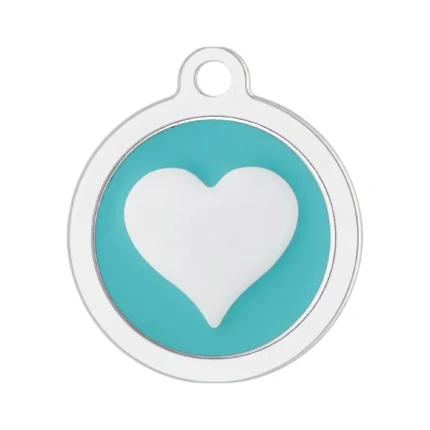 Blue heart print pet ID tag