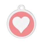 Custom Pink Heart Print Pet ID Tag