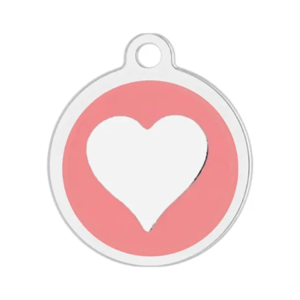 Pink heart print pet ID tag