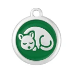 Custom Green Round Cat ID Tag