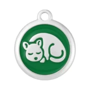 Custom Green Round Cat ID Tag