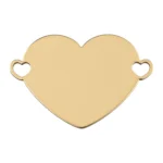 Custom Gold-Tone Heart Pendant with Two Connectors