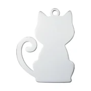 Custom Silver Cat Shape ID Tag