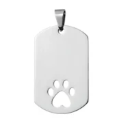 Custom Paw Print Dog ID Tag (L)