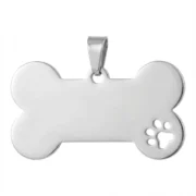 Custom Silver Bone Pet ID Tag (L)