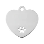 Custom Heart Paw Print Cut-Out ID Tag
