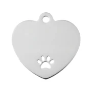 Custom Heart Paw Print Cut-Out ID Tag
