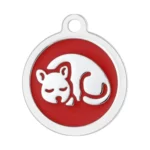 Custom Red Round Cat ID Tag