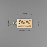 Custom Rectangular Gold-Tone Pendant - Image 3