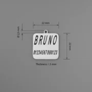 Custom Square Silver Unisex Pendant - Image 3