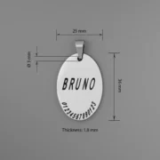 Custom Unisex Oval Pendant - Image 3