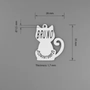 Custom Silver Cat Shape ID Tag - Image 4