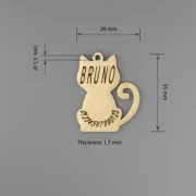 Custom Gold Tone Cat Shape ID Tag - Image 4