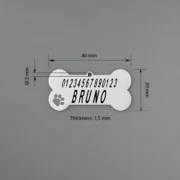 Custom Silver Bone Pet ID Tag (M) - Image 4