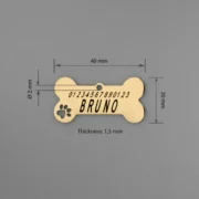Custom Gold-Tone Bone Pet ID Tag (M) - Image 4