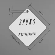 Custom Silver Square Pet ID Tag - Image 4