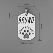 Custom Paw Print Dog ID Tag (L) - Image 4