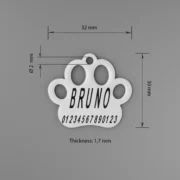 Custom Paw Print Cut-Out Pet ID Tag (L) - Image 4