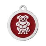 Custom Red Round Dog ID Tag