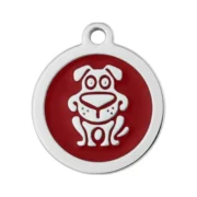 Custom Red Round Dog ID Tag
