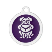 Custom Purple Round Dog ID Tag