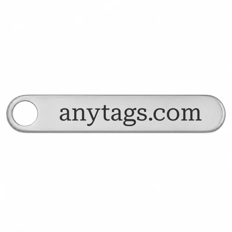 Гравиран ключодържател от титан Модел 4 с надпис anytags.com