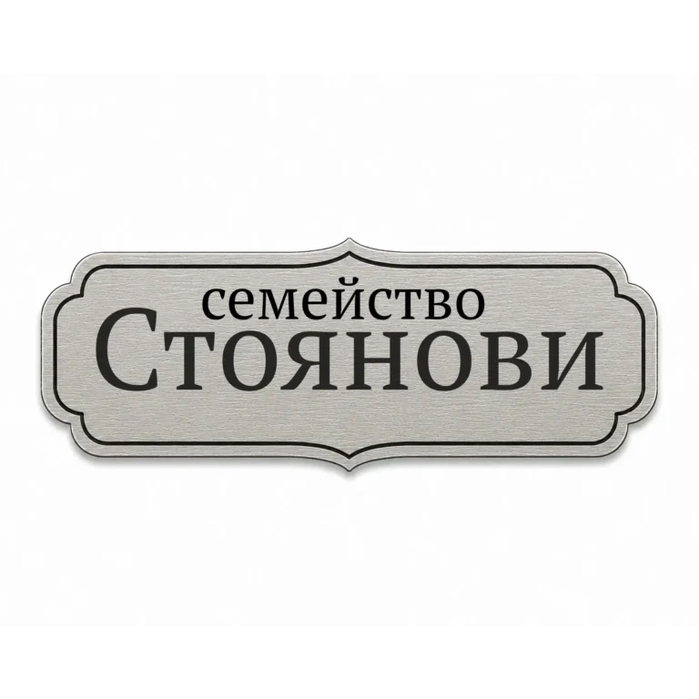 Гравирана сребриста метална табелка за врата и пощенска кутия Модел 21 от неръждаема стомана
